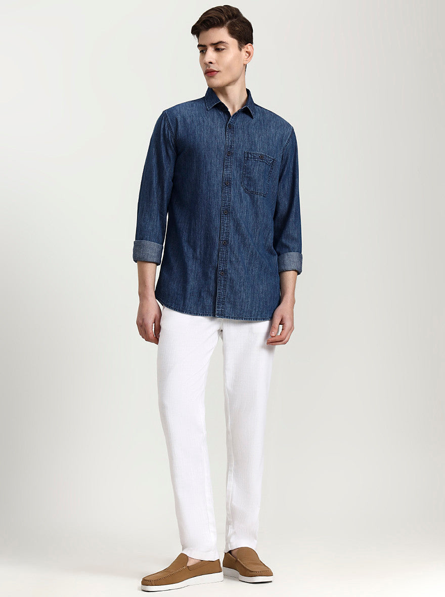 White Striped Regular Fit Track Pant | JadeBlue