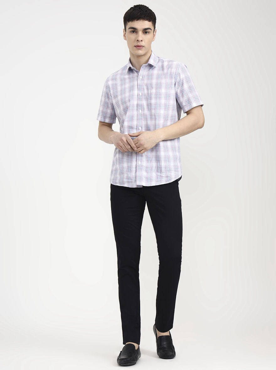 Black Solid Uno Fit Casual Trouser | JadeBlue
