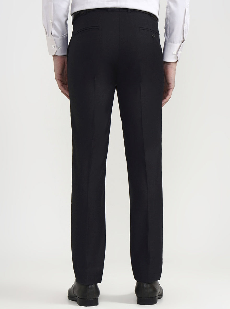 Black Solid Slim Fit Formal Trouser | JadeBlue Super Luxe