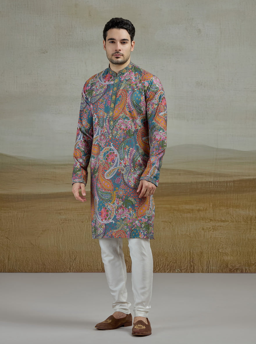 Green Embroidered Kurta Pajama | Virasana