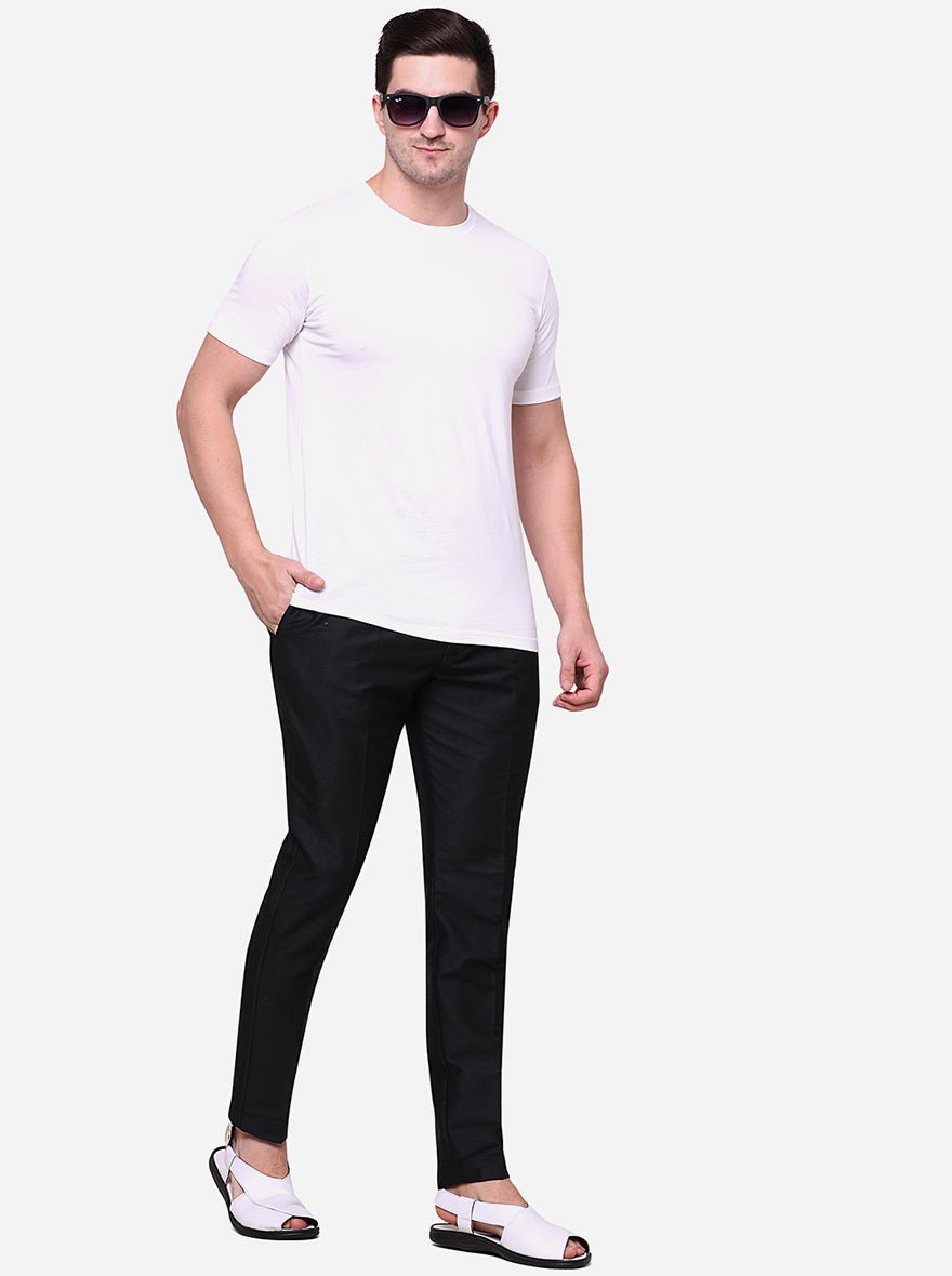 Black Solid Aligadhi - The Kurta Company