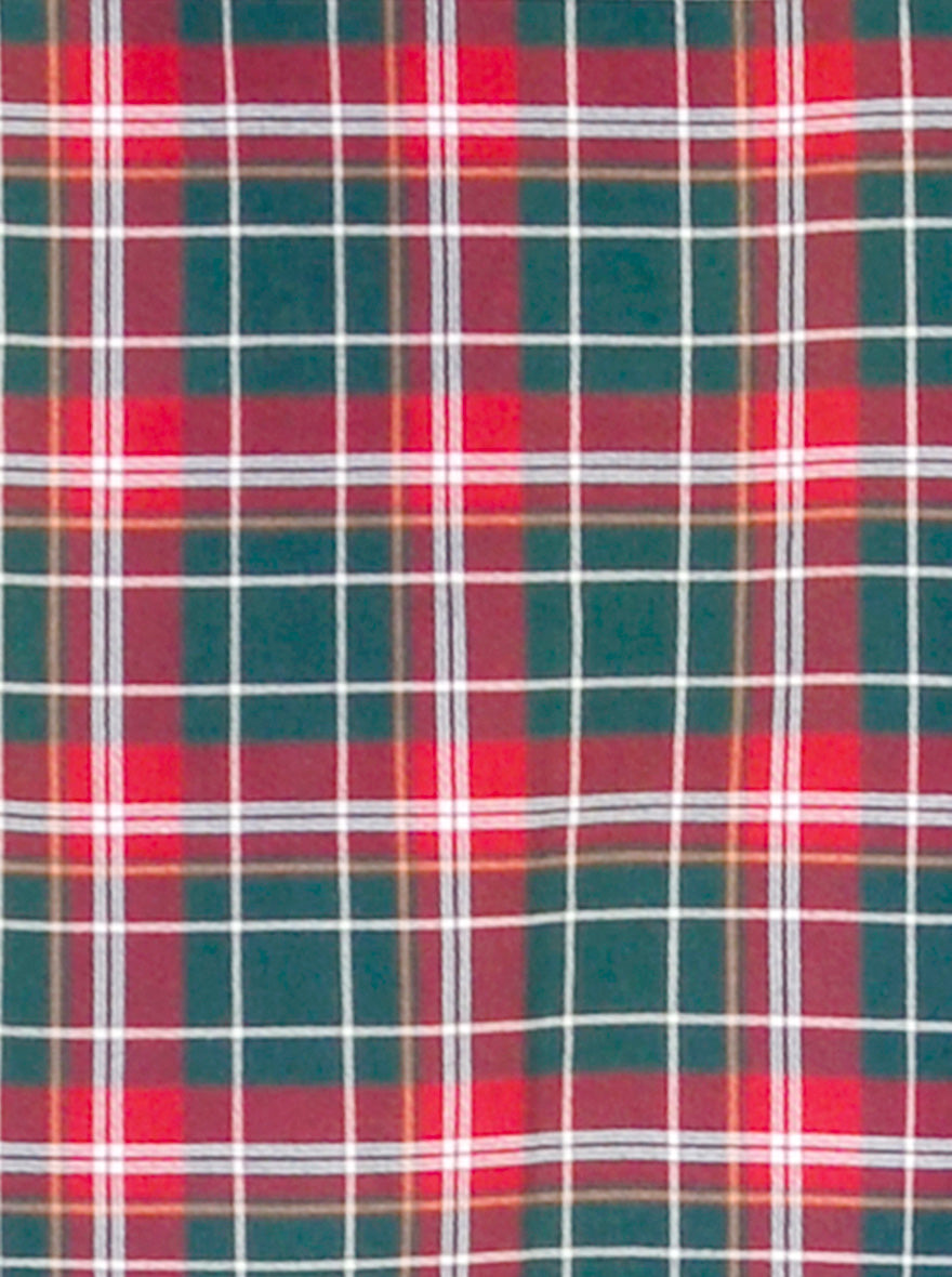 Bottle Green & Red Checked Slim Fit Casual Shirt | JadeBlue