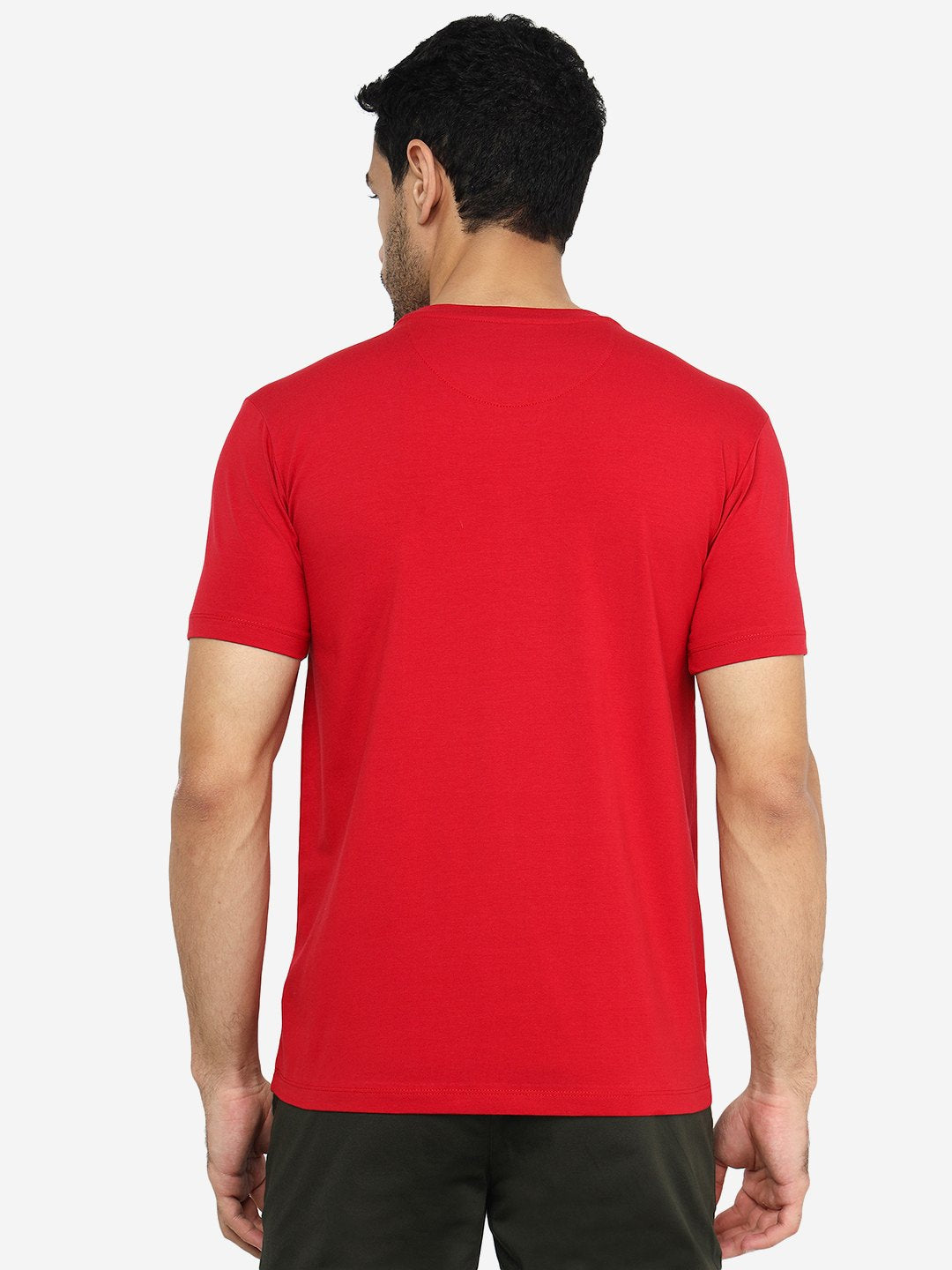 Red Printed Slim Fit T-Shirt | JadeBlue
