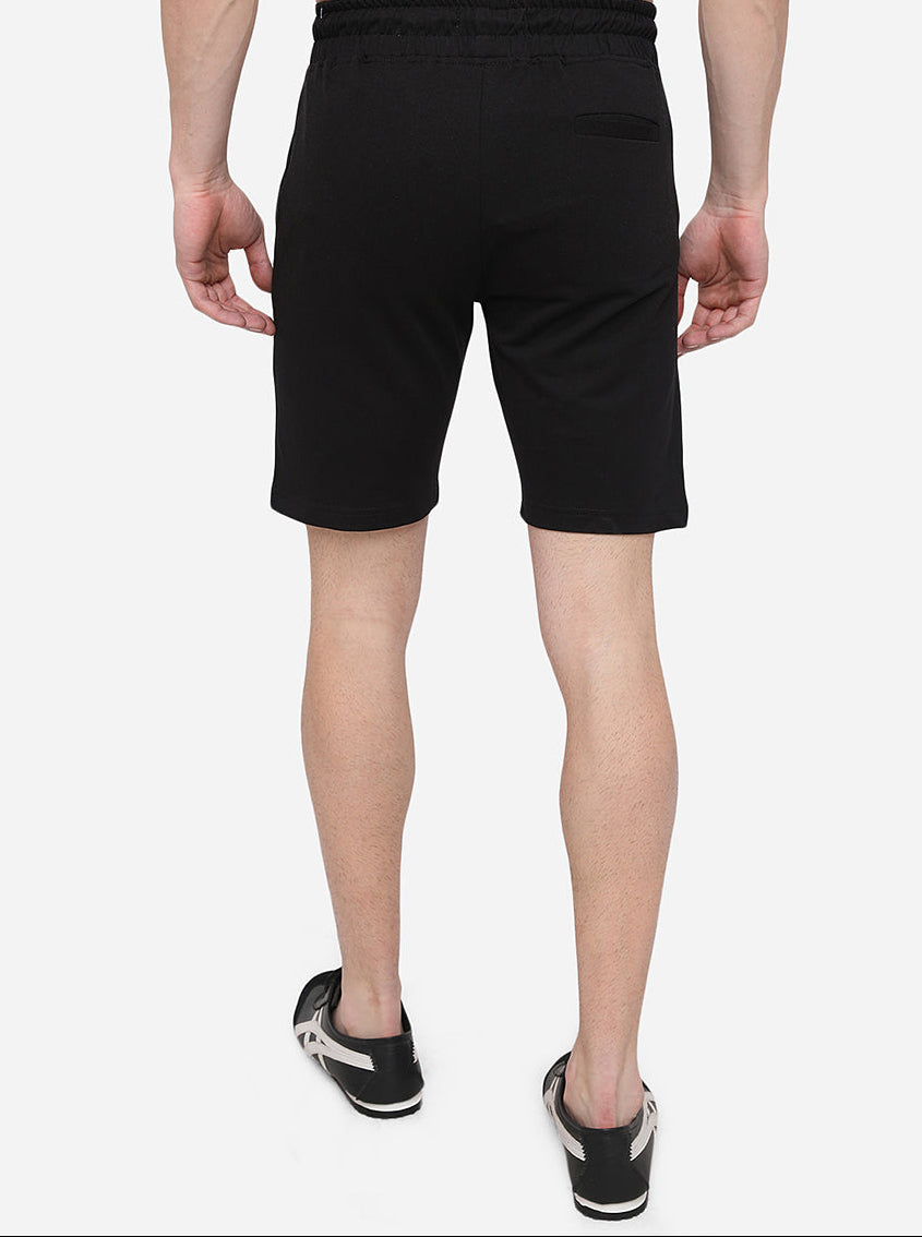 Black Solid Slim Fit Shorts | JadeBlue