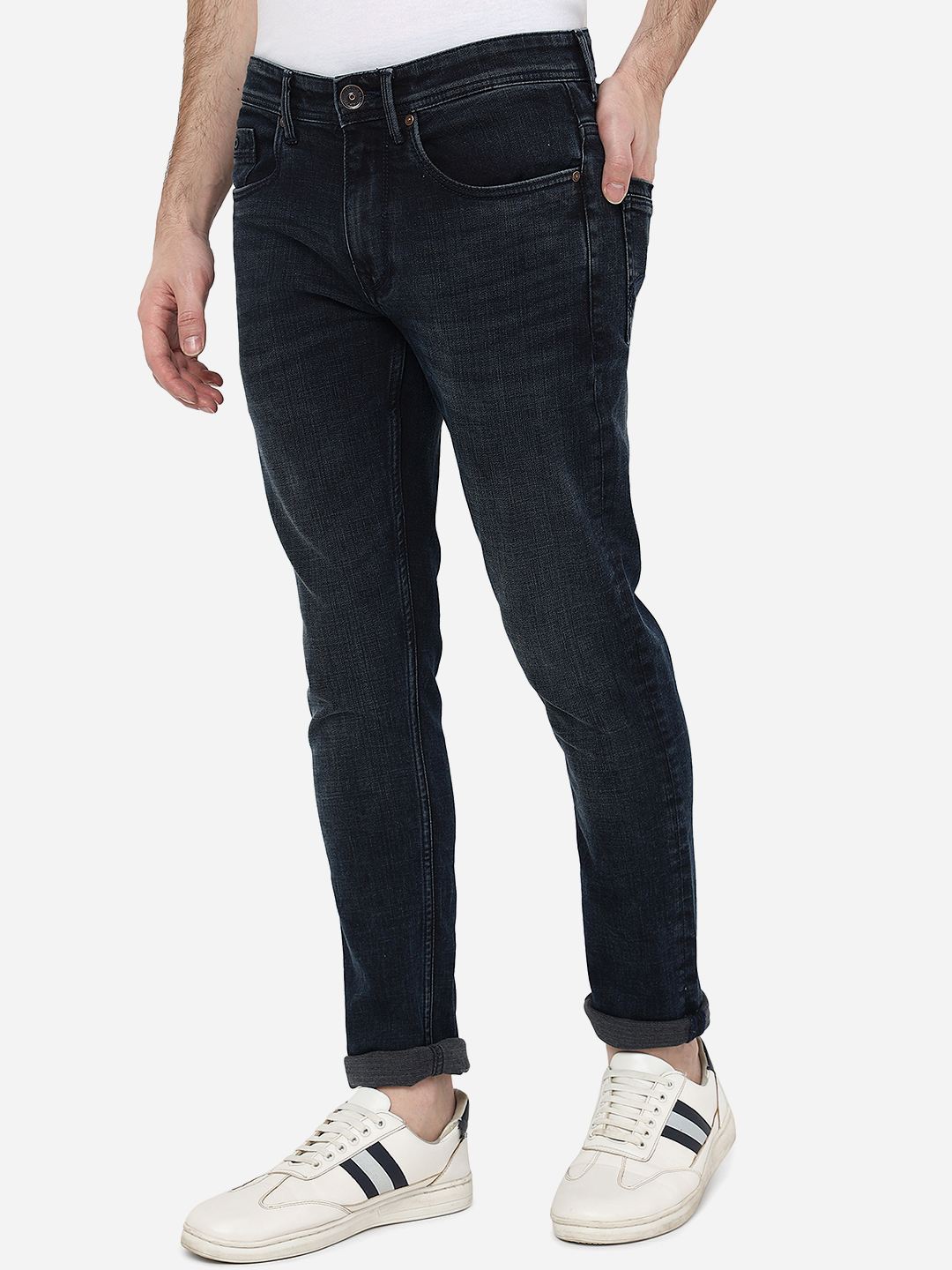 Mid Night Blue Solid Slim Fit Jeans | JadeBlue