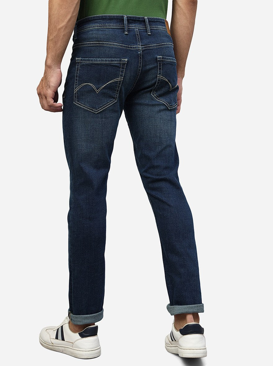 Tinted Blue Washed Slim Fit Jeans | JadeBlue