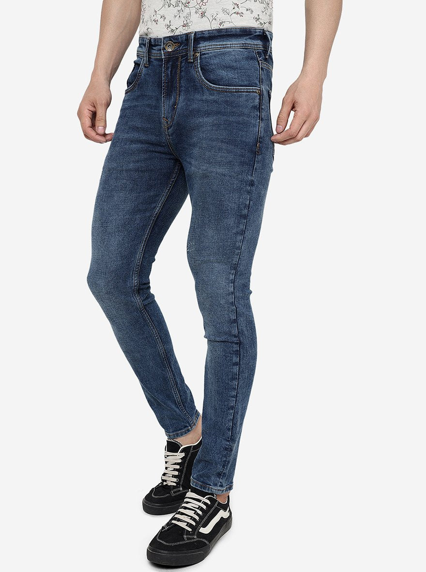 Mid Blue Solid Rider Fit Jeans | JadeBlue