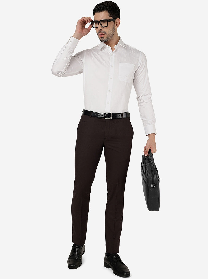 White Solid Slim Fit Formal Shirt | JadeBlue Youth