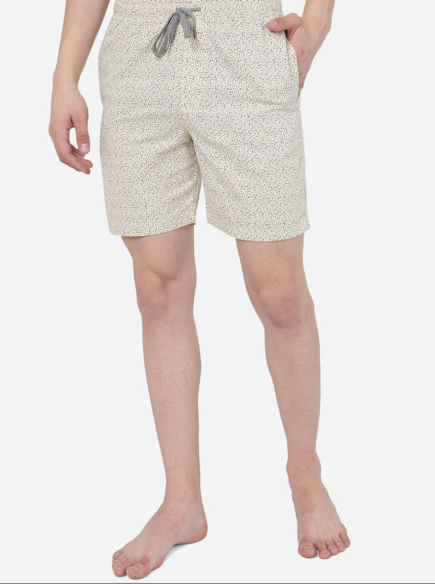 Butterscotch Yellow Printed Slim Fit Shorts | JadeBlue