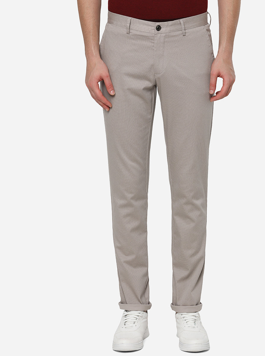 Off-White Checked Uno Fit Casual Trouser | JadeBlue