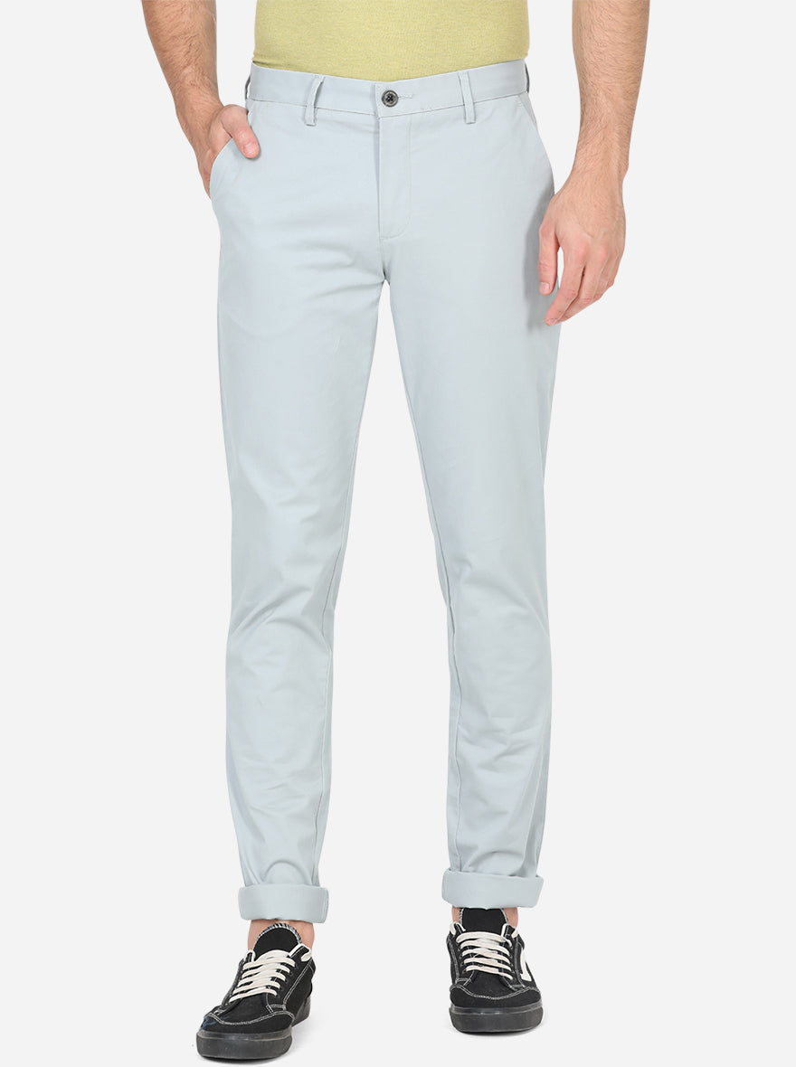 Metal Grey Solid Uno Fit Casual Trouser | JadeBlue