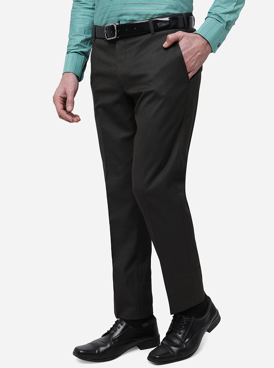 Khaki Solid Super Slim Fit Formal Trouser | JadeBlue Youth