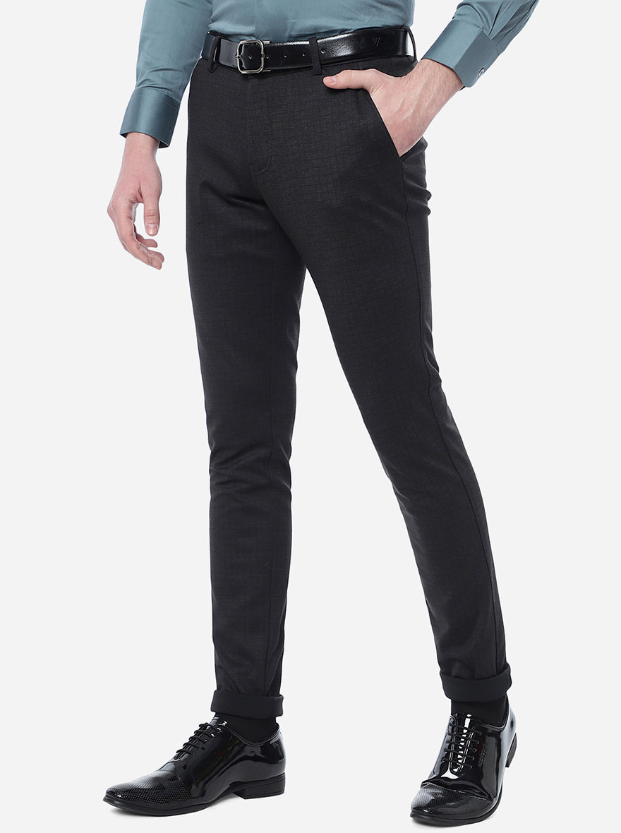 Brown Solid Slim Fit Club Wear Trouser | JB Studio