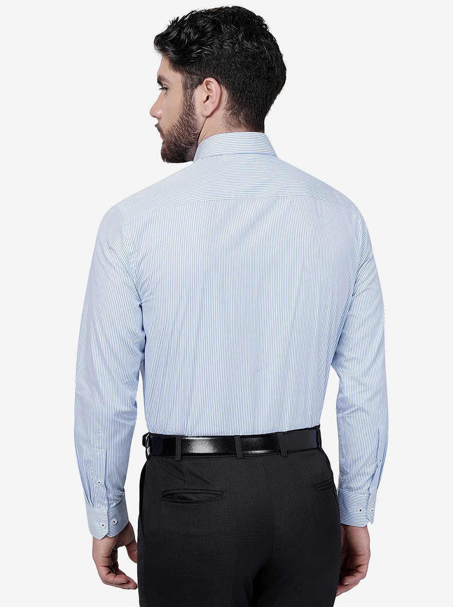 White Striped Regular Fit Formal Shirt | JadeBlue