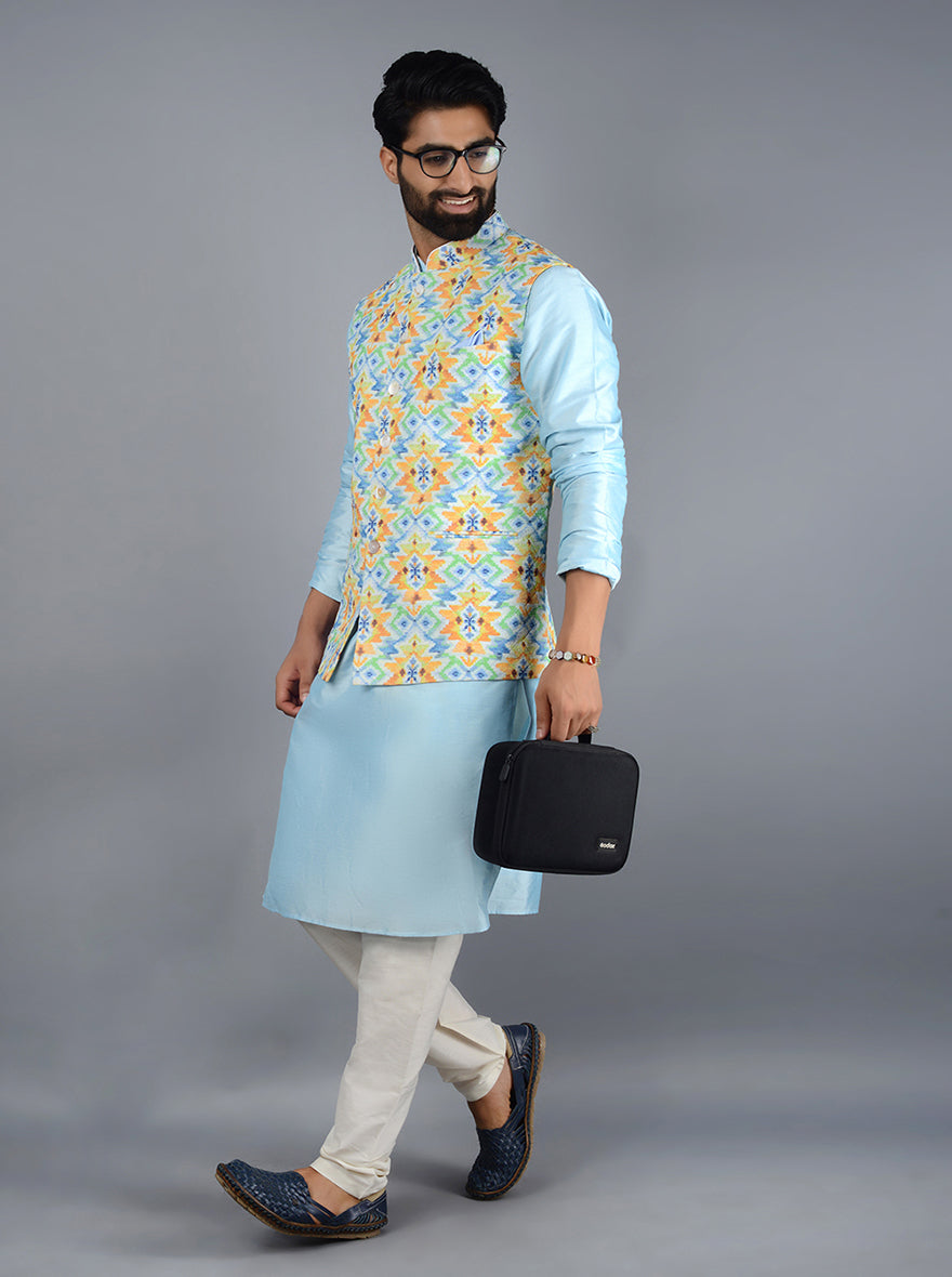Blue Bandhgala Jacket | Azania