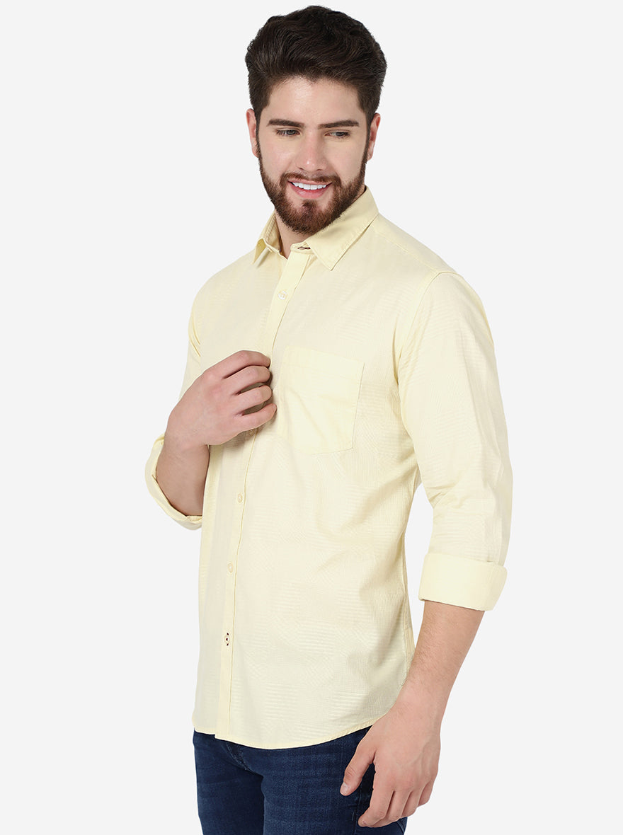 Mellow Yellow Solid Smart Fit Semi Casual Shirt | Greenfibre