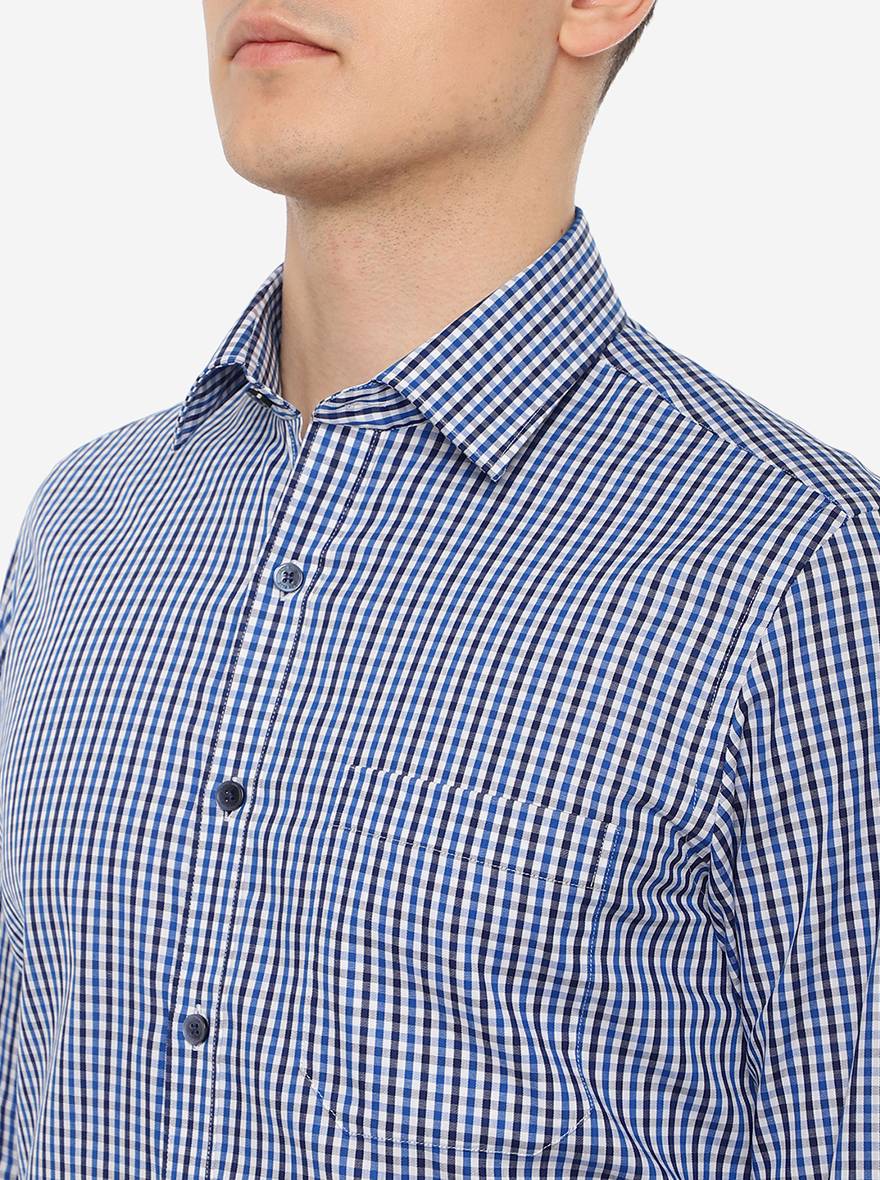 Multicolor Checked Slim Fit Formal Shirt | JadeBlue Youth