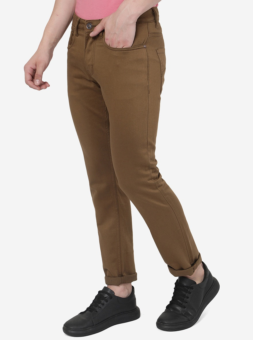 Khaki Washed Slim Fit Jeans | JadeBlue