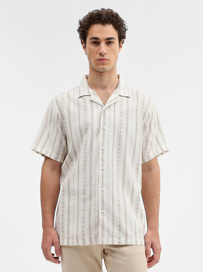 Brown & Beige Printed Slim Fit Casual Shirt | JadeBlue