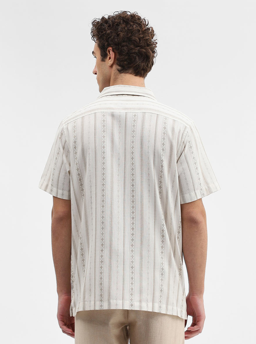 Brown & Beige Printed Slim Fit Casual Shirt | JadeBlue