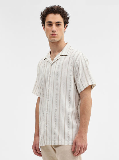 Brown & Beige Printed Slim Fit Casual Shirt | JadeBlue