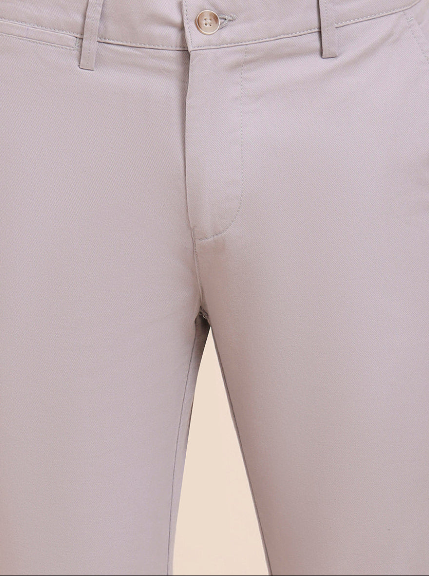 Steel Grey Solid Super Slim Fit Casual Trouser | Greenfibre