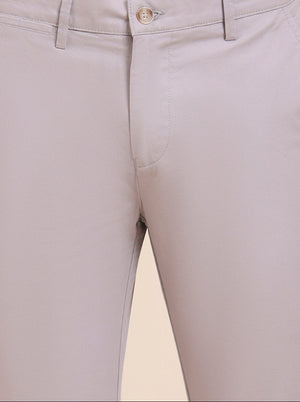 Steel Grey Solid Super Slim Fit Casual Trouser | Greenfibre