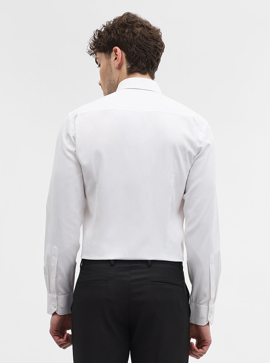 White Solid Slim Fit Formal Shirt | Greenfibre