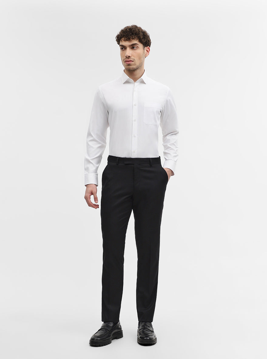 White Solid Slim Fit Formal Shirt | Greenfibre