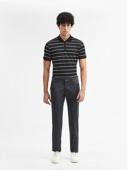 Dark Grey Checked Super Slim Fit Casual Trouser | Greenfibre