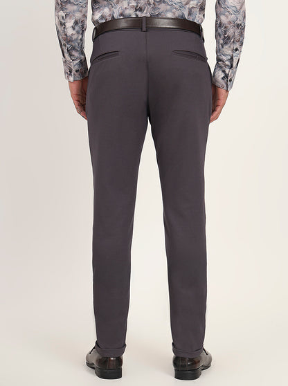 Dark Grey Solid Slim Fit Club Wear Trouser | JB Studio