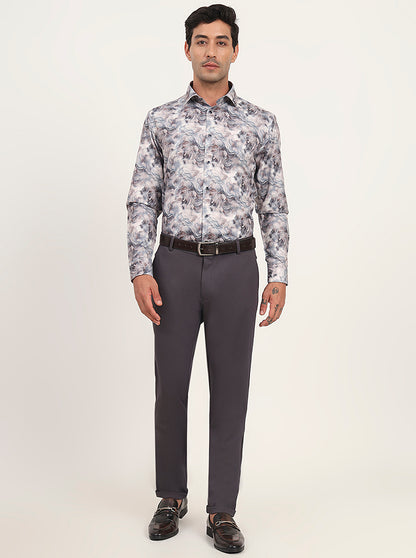 Dark Grey Solid Slim Fit Club Wear Trouser | JB Studio