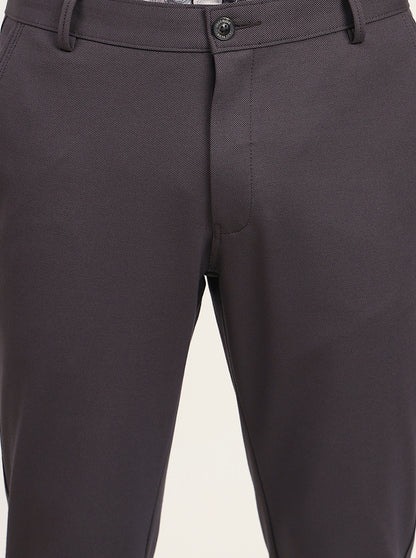 Dark Grey Solid Slim Fit Club Wear Trouser | JB Studio