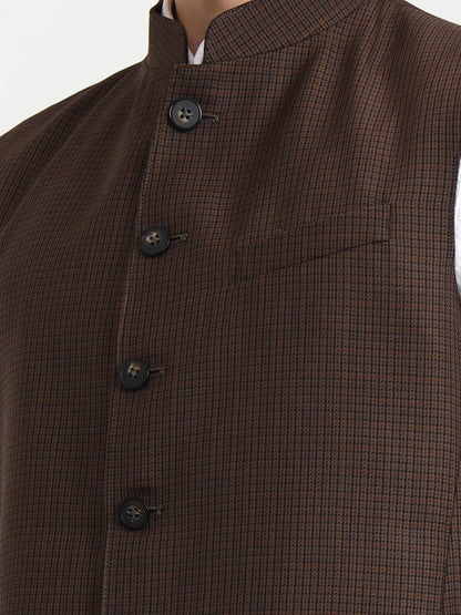 Brown Solid  Modi Jacket | JadeBlue