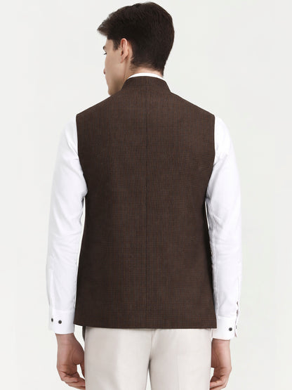 Brown Solid  Modi Jacket | JadeBlue
