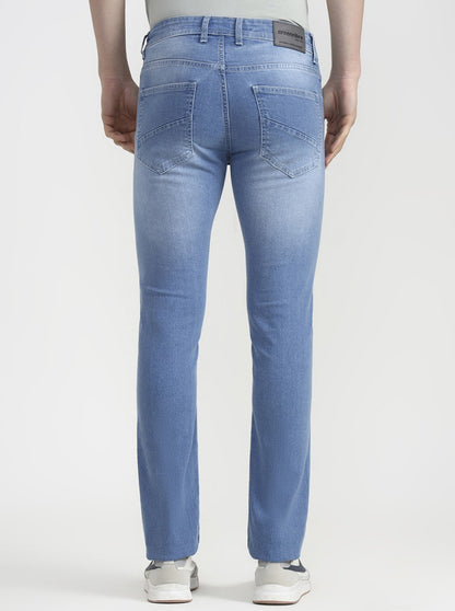 Light Blue Solid Narrow Fit Jeans | Greenfibre