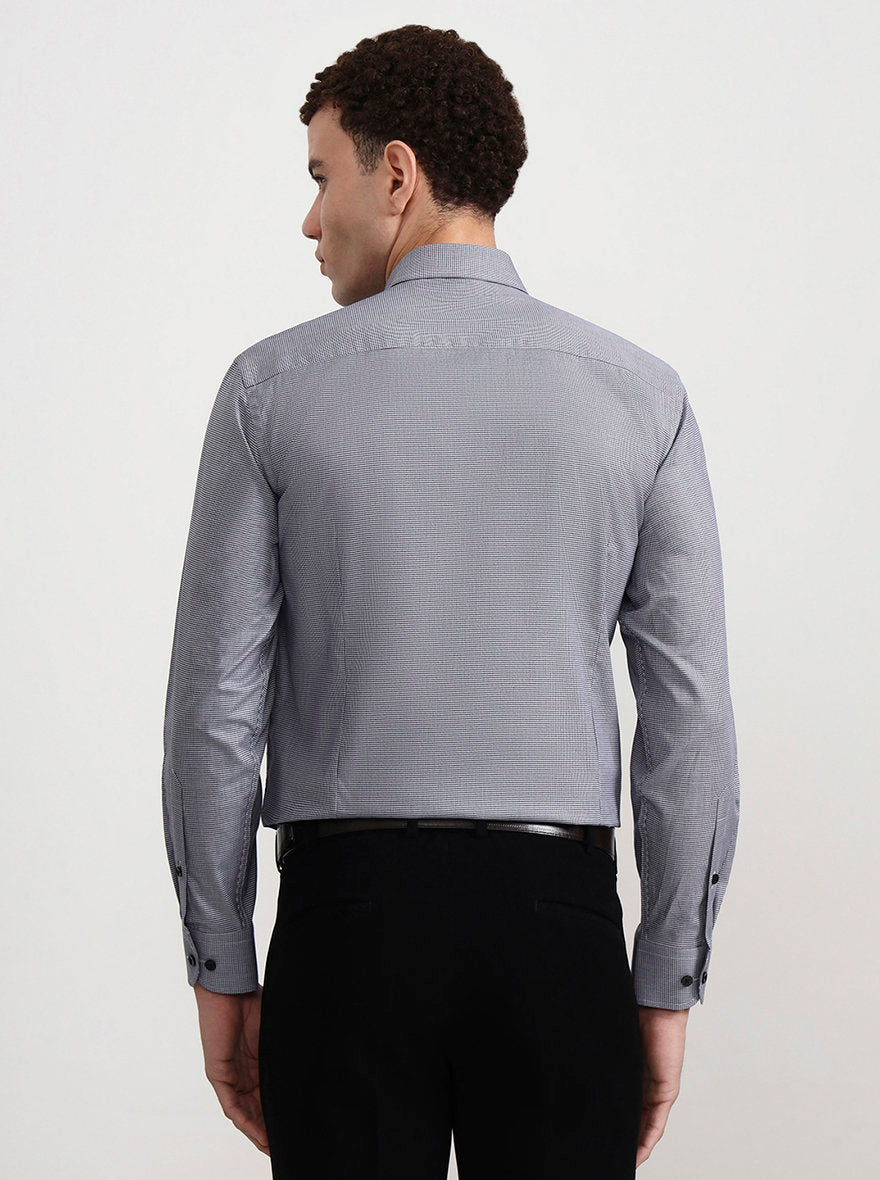 Grey Solid Slim Fit Formal Shirt | Metal