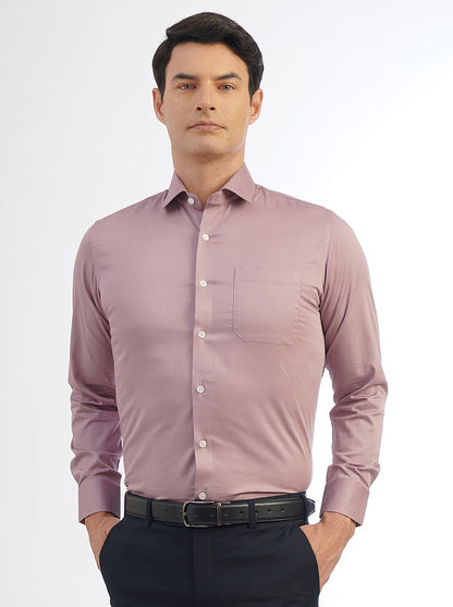PInk Solid Slim Fit Formal Shirt | Metal