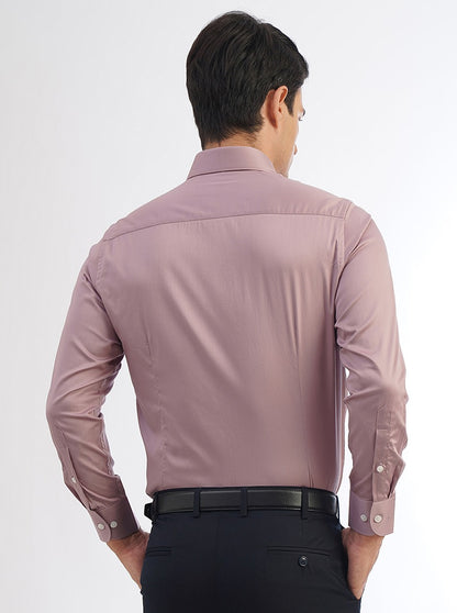 PInk Solid Slim Fit Formal Shirt | Metal
