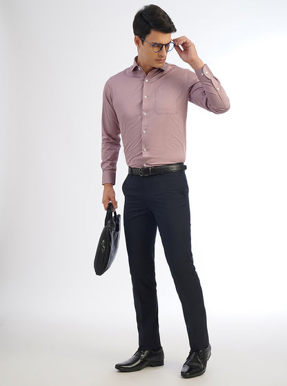 PInk Solid Slim Fit Formal Shirt | Metal