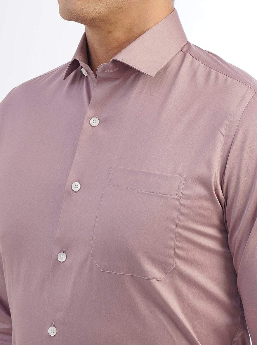 PInk Solid Slim Fit Formal Shirt | Metal