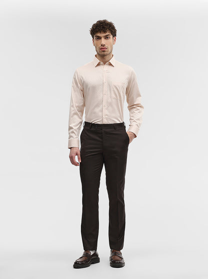 Coffee Solid Slim Fit Formal Trouser | JadeBlue Super Luxe