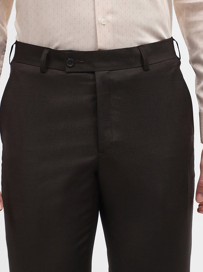 Coffee Solid Slim Fit Formal Trouser | JadeBlue Super Luxe