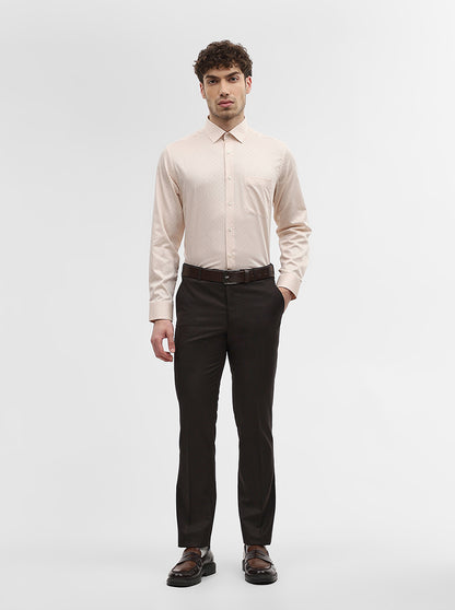 Coffee Solid Slim Fit Formal Trouser | JadeBlue Super Luxe