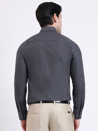 Grey Solid Slim Fit Formal Shirt | JadeBlue Super Luxe