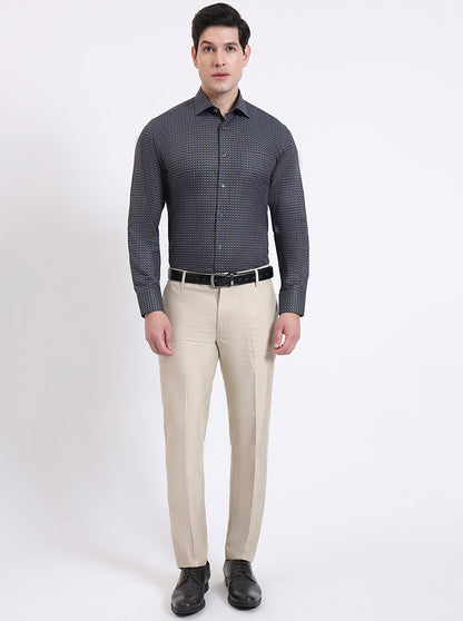 Grey Solid Slim Fit Formal Shirt | JadeBlue Super Luxe