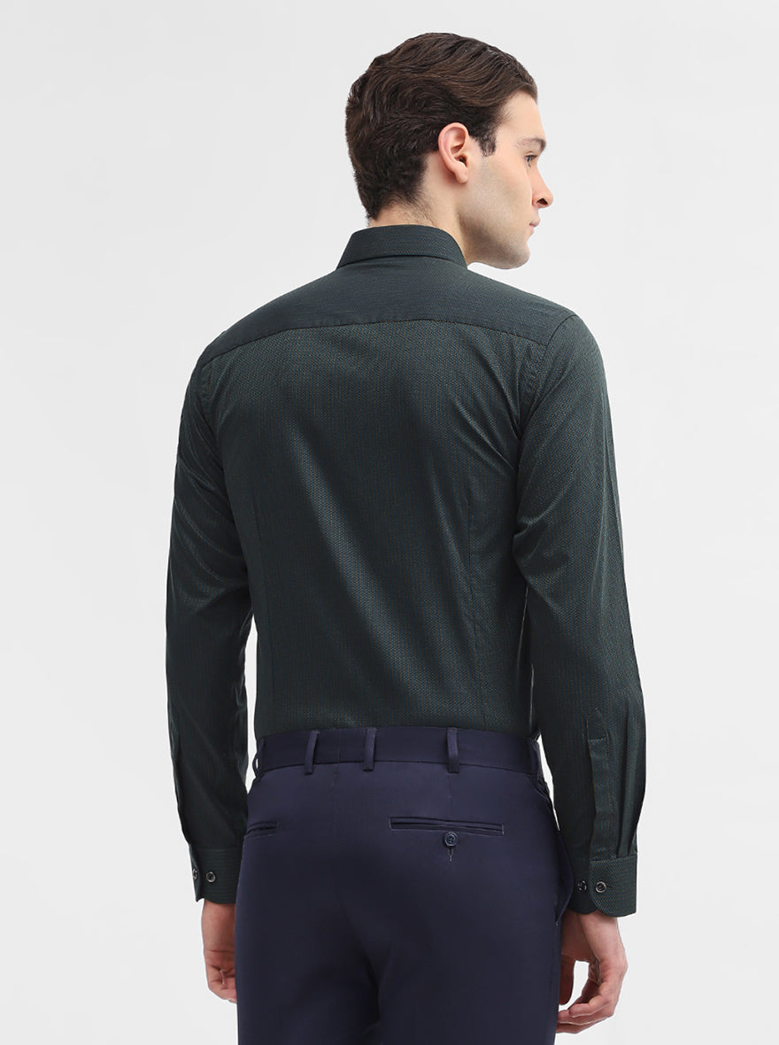 Green Striped Slim Fit Party Wear Shirt | Wyre