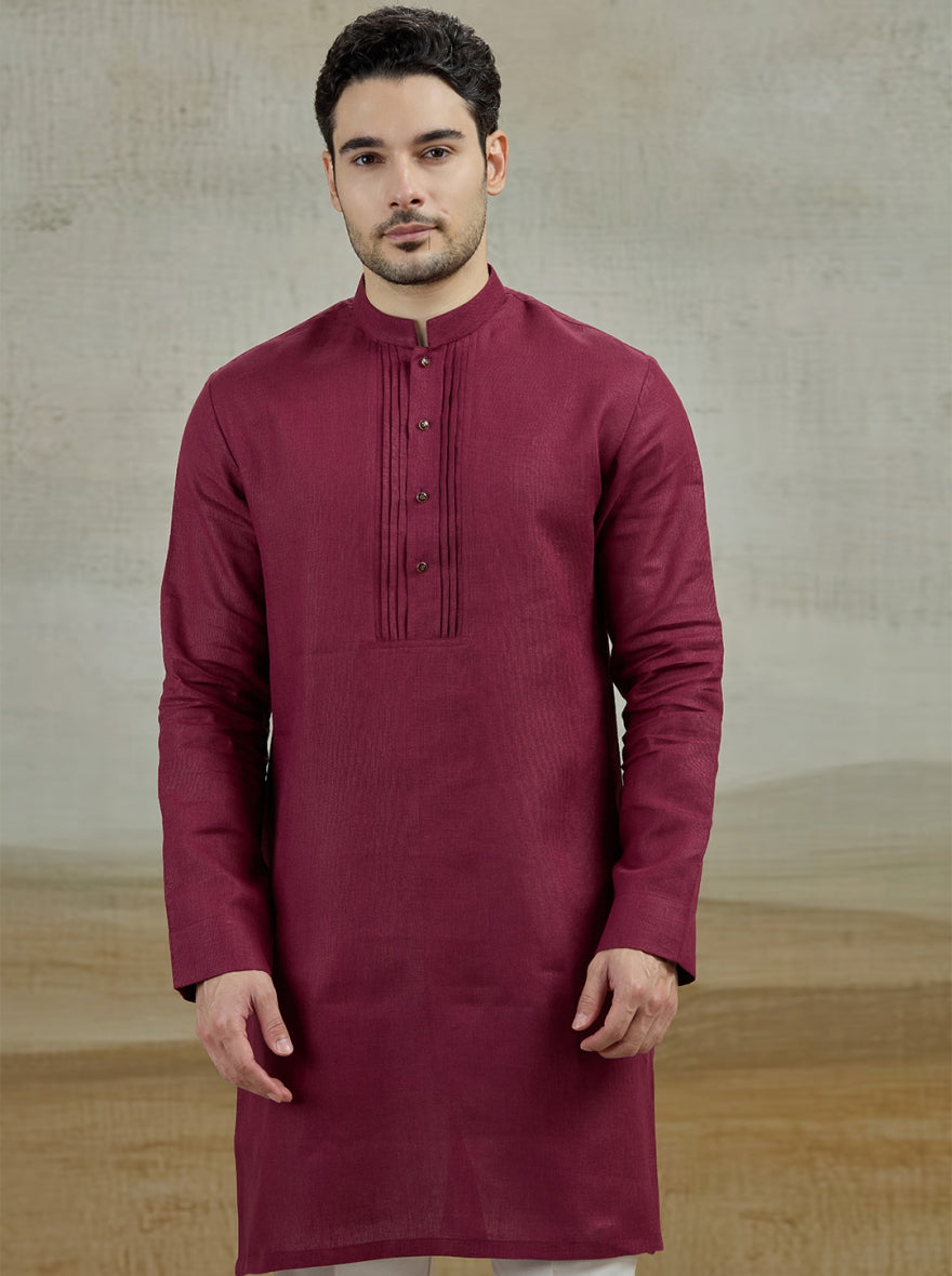 Wine Solid Kurta | TULA