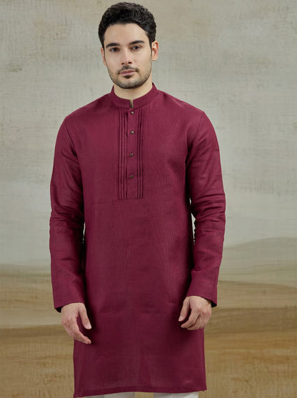 Wine Solid Kurta | TULA
