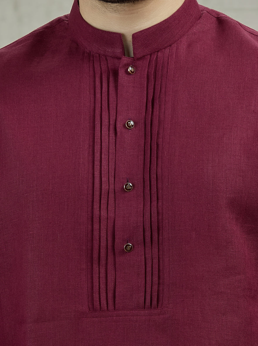 Wine Solid Kurta | TULA